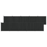 Fence Panel 10 pcs WPC and Aluminium Black 3429492
