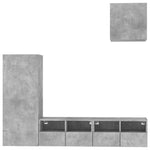 4 Piece TV Wall Units Concrete Grey Engineered Wood 3216503