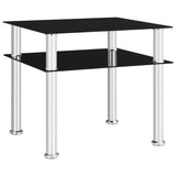 Side Table Black 45x50x45 cm Tempered Glass 249530