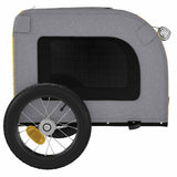 Pet Bike Trailer Yellow and Grey Oxford Fabric and Iron 93826