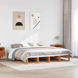 Bed Frame without Mattress Wax Brown 180x200 cm Super King Solid Wood Pine 3302320