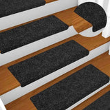 Stair Mats Self-adhesive 20 pcs 65x21x4 cm Black Rectangular Edge 3365717