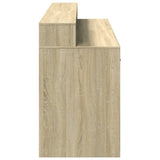 Desk with LED Lights Sonoma Oak 160x55x91 cm Engineered Wood 3309431