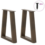 Coffee Table Legs V-Shape 2 pcs Natural Steel 38x cm Steel 4012547