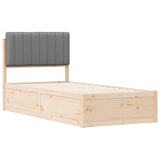 Bed Frame with Upholstered Headboard Light Grey 90 x 200 cm 877794
