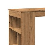 ZNTS Bar Table with Racks Artisan Oak 102x50x103.5 cm Engineered Wood 854363