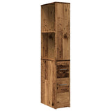 Narrow Bathroom Cupboard with Wheels Old Wood Engineered Wood 855302