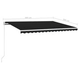 Manual Retractable Awning with LED 400x300 cm Anthracite 3068904