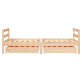 Kids Bed Frame with Drawers 80x160 cm Solid Wood Pine 834444
