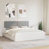 Bed Frame with Upholstered Headboard Light Grey 180 x 200 cm 3398148