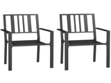 Set of Two Minimal Metal Garden Chairs - Black T3398P317591