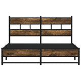 Metal Bed Frame without Mattress Smoked Oak 135x190 cm Double 4017217