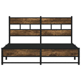 Metal Bed Frame without Mattress Smoked Oak 140x190 cm 4017218