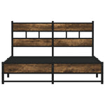 ZNTS Metal Bed Frame without Mattress Smoked Oak 160x200 cm 4017221