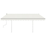 ZNTS Manual Retractable Awning with LED 4.5x3.5 m Cream 3070042