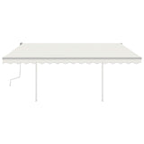 ZNTS Manual Retractable Awning with LED 4.5x3.5 m Cream 3070042