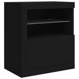 Sideboard with LED Lights Black 162x37x67 cm 3208996