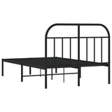Bed Frame Black Powder-Coated Steel 120 x 200 cm Durable 353633