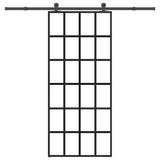 Sliding Door with Hardware Set 90x205 cm ESG Glass&Aluminium 3332855