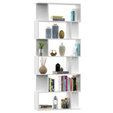 Book Cabinet/Room Divider White 80x24x192 cm Engineered Wood 800090