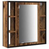 Bathroom Furniture Set with Door 3 pcs Old Wood Engineered Wood 3332549