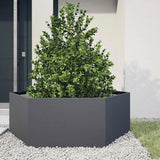 Garden Planter Anthracite Hexagon 138x120x45 cm Steel 851138