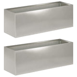 Garden Planter 2 pcs Silver 60 x 20 x 20 cm Stainless Steel 8005157