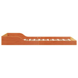 Bed Frame Wax Brown 75 x 190 cm Solid Pine Wood 873342