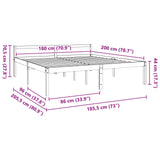 Bed Frame with Headboard Wax Brown 180 x 200 cm Solid Pine Wood 867925
