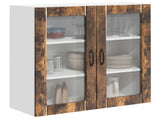 Wall Glass Cabinet LUCCA Smoked Oak 80 x 31 x 80 cm 885070