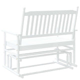 Glider Bench White 118x70x104.5 cm Solid Wood Poplar 4008868