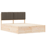 Bed Frame with Upholstered Headboard Taupe 160 x 200 cm 3398222