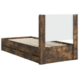 Bed Frame with Storage and Headboard Smoked Oak 90 x 200 cm 3413981
