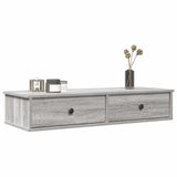 ZNTS Wall Shelf with Drawers Grey Sonoma 100x37.5x19 cm Engineered Wood 859964