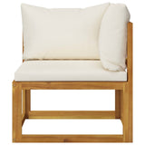 2 Piece Sofa Set with Cream White Cushions Solid Wood Acacia 318556