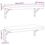 Wall Shelves 2 pcs 50x23.5 cm Black Stainless Steel 3214519