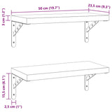 Wall Shelves 2 pcs 50x23.5 cm Black Stainless Steel 3214519