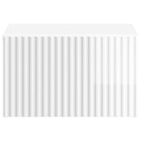 Wall-Mounted Bedside Cabinet with Drawer 2 pcs High Gloss White 898434