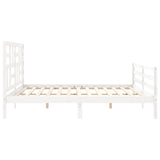 Bed Frame without Mattress White Super King Size Solid Wood 3194912