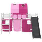 Kids'Loft Bed Frame White and Pink 80 x 200 cm Metal 42020865
