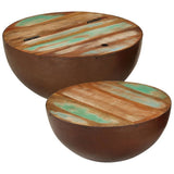 Bowl-shaped Coffee Tables 2 pcs Solid Wood Reclaimed 352050