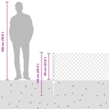 Chainlink Fence with Post 10 x 0.6 m PVC-Coated Steel Grey Mesh 3336266