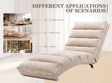 GOMYWAY Fabric Relaxation Chaise Lounge Chair, Full Body Support Fixed Recliner Sofa with Gentle W2678P389544