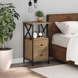 Bedside Cabinet Artisan Oak 34x35.5x70 cm Engineered Wood 857252