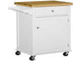 Kitchen Cart Storage Trolley Wooden Cabinet with Drawer Cupboard Towel Rail White T3398P329564
