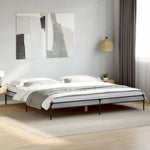 ZNTS Bed Frame Grey Sonoma 180x200 cm Super King Engineered Wood and Metal 845004