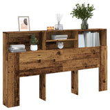 Headboard Cabinet Old Wood 180x19x103.5 cm Engineered Wood 856872