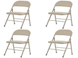 4pcs Elegant Foldable Iron & PVC Chairs for Convention & Exhibition Light Brown 07394569