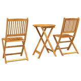 Garden Bistro Set 3 pcs Brown Solid Acacia Wood 42000947