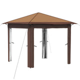 Gazebo without Sidewall 2.6 x 2.6 m Beige and Brown 42036801